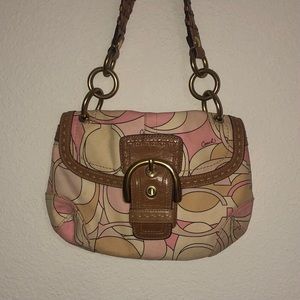 Coach purse pink/tan